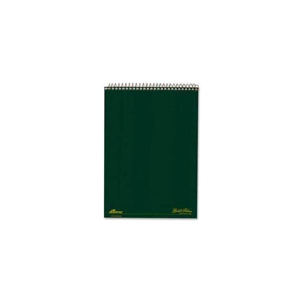 Esselte Esselte Gold Fibre Notebook, 8-1/2" x 11-3/4", Wide Ruled, Green Cover, 70 Sheets/Pad 20811 - main